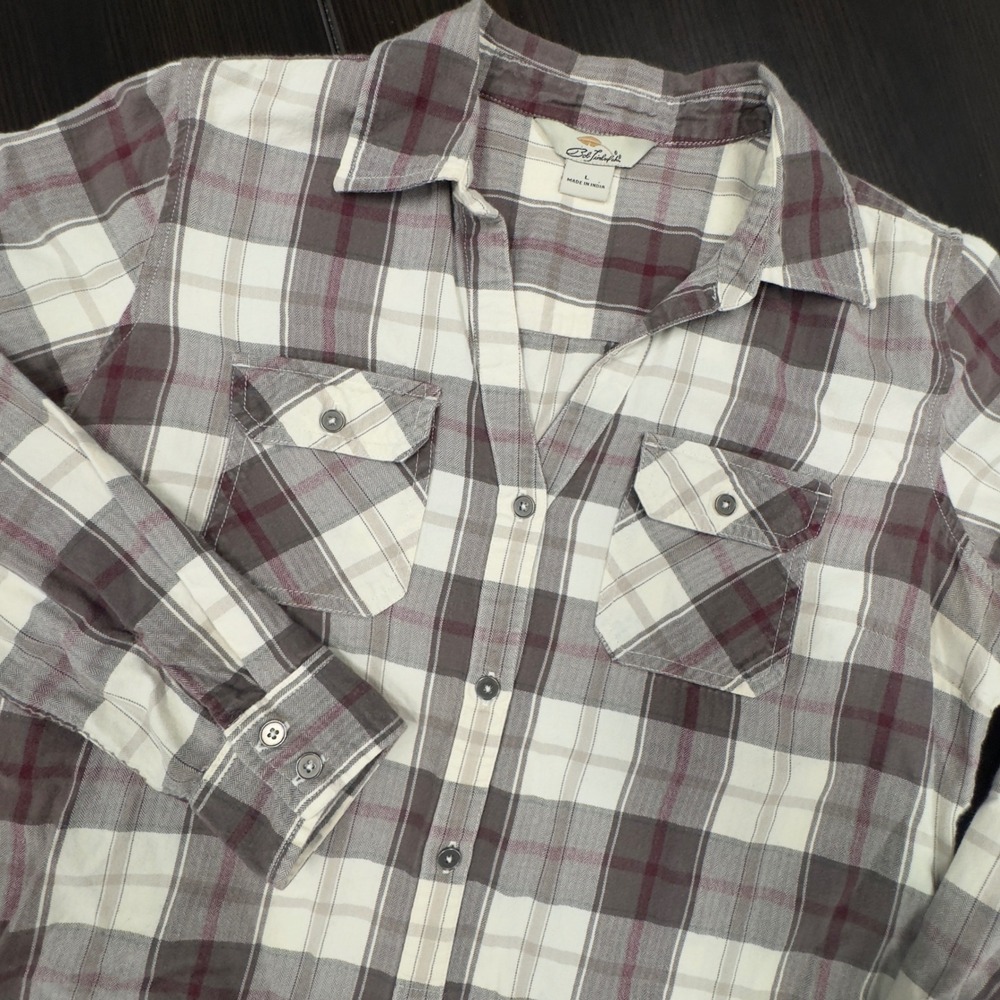 Bob Timberlake Plaid Button Down Shirt‎ Long Sleeve Women's Large Casual